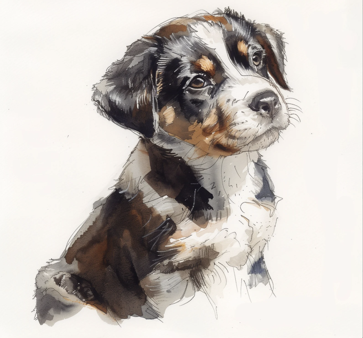 watercolor portrait of your dog
